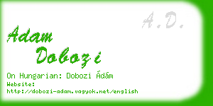 adam dobozi business card